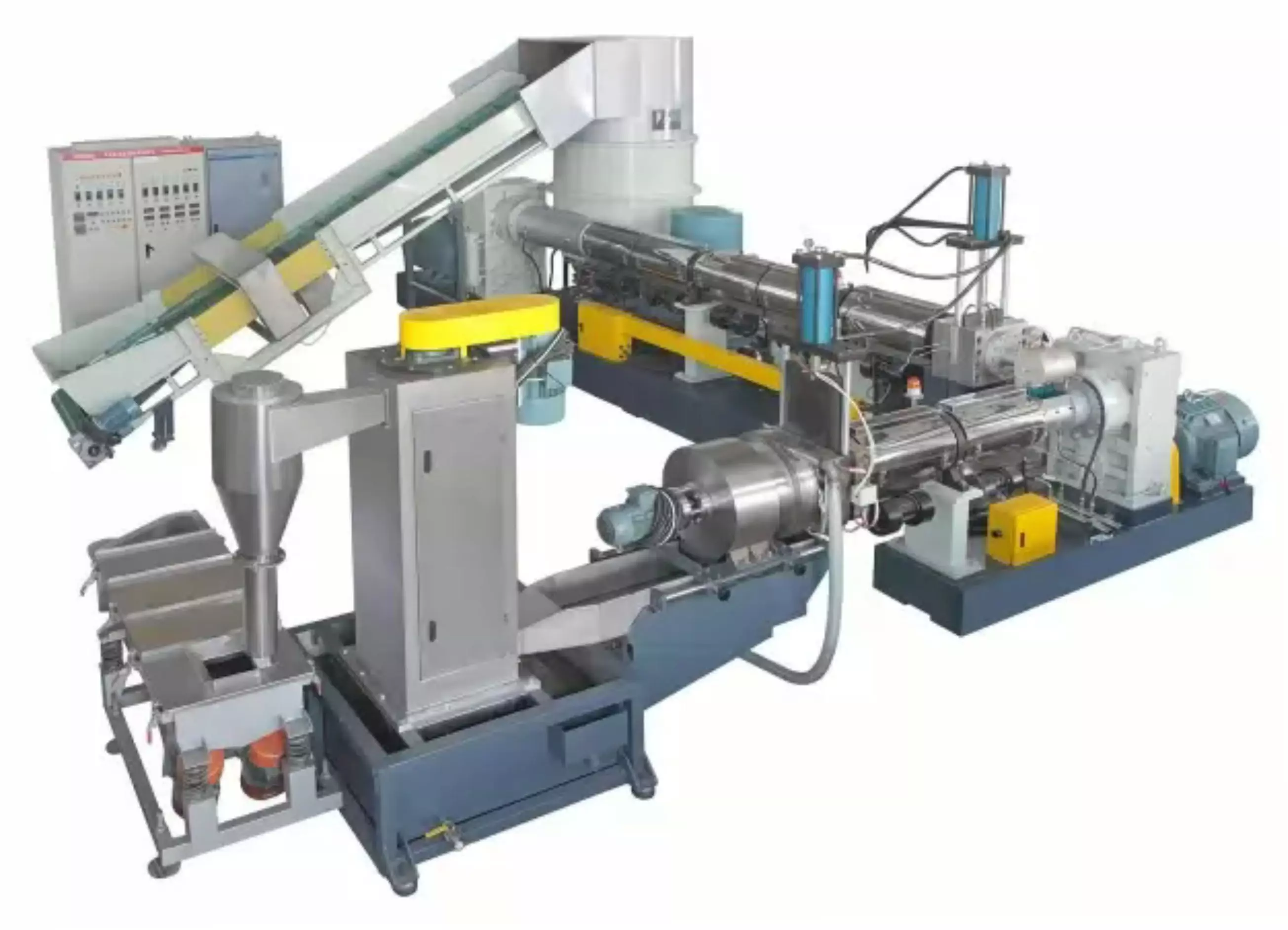 Rubber/plastic compound granulator line